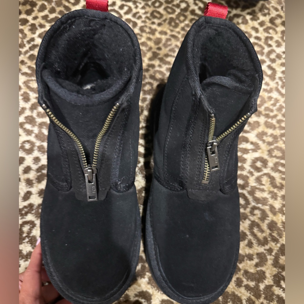 UGG Black and Cream Interior Boots